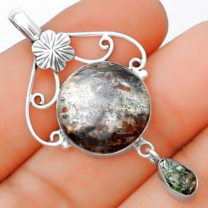 Astrophyllite & Chrome Diopside Rough Pendant P-1455 SDP125502