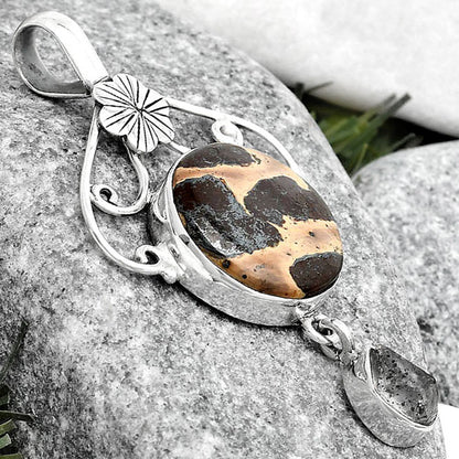 Chocolate Jasper & Herkimer Diamond Pendant P-1455 SDP125523