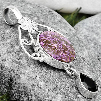 Purpurite - South Africa & Black Onyx Pendant P-1455 SDP125524