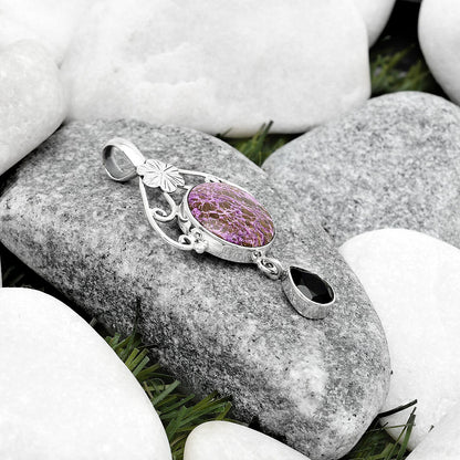 Purpurite - South Africa & Black Onyx Pendant P-1455 SDP125524