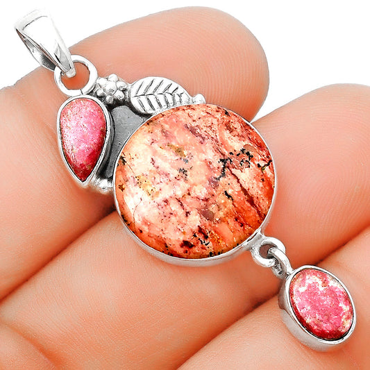 Russian Honey Dendrite Opal & Pink Thulite Pendant P-1414 SDP125537