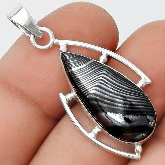 Crown Of Silver Psilomelane - Black Malachite Pendant P-1274 SDP125598