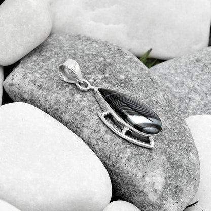 Crown Of Silver Psilomelane - Black Malachite Pendant P-1274 SDP125598