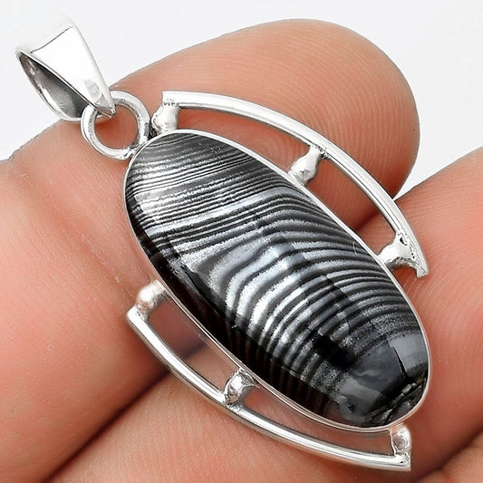 Crown Of Silver Psilomelane - Black Malachite Pendant P-1274 SDP125604