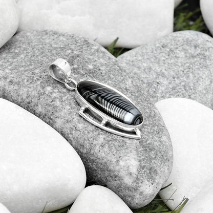 Crown Of Silver Psilomelane - Black Malachite Pendant P-1274 SDP125604