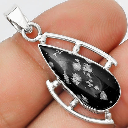 Natural Snow Flake Obsidian Pendant P-1274 SDP125608