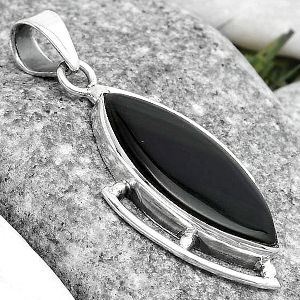 Natural Black Lace Obsidian Pendant P-1274 SDP125610