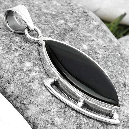 Natural Black Lace Obsidian Pendant P-1274 SDP125610