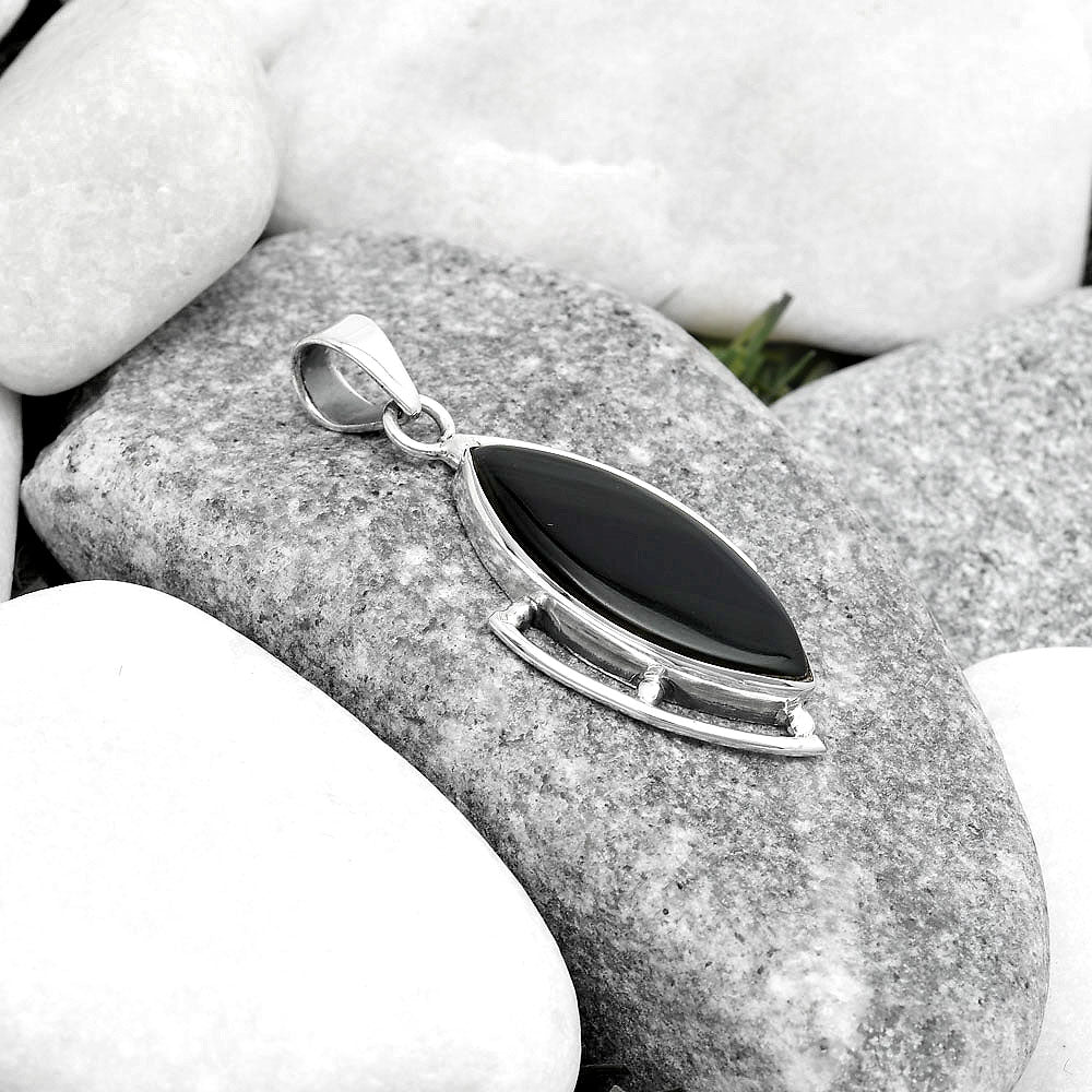 Natural Black Lace Obsidian Pendant P-1274 SDP125610