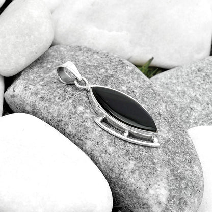 Natural Black Lace Obsidian Pendant P-1274 SDP125610