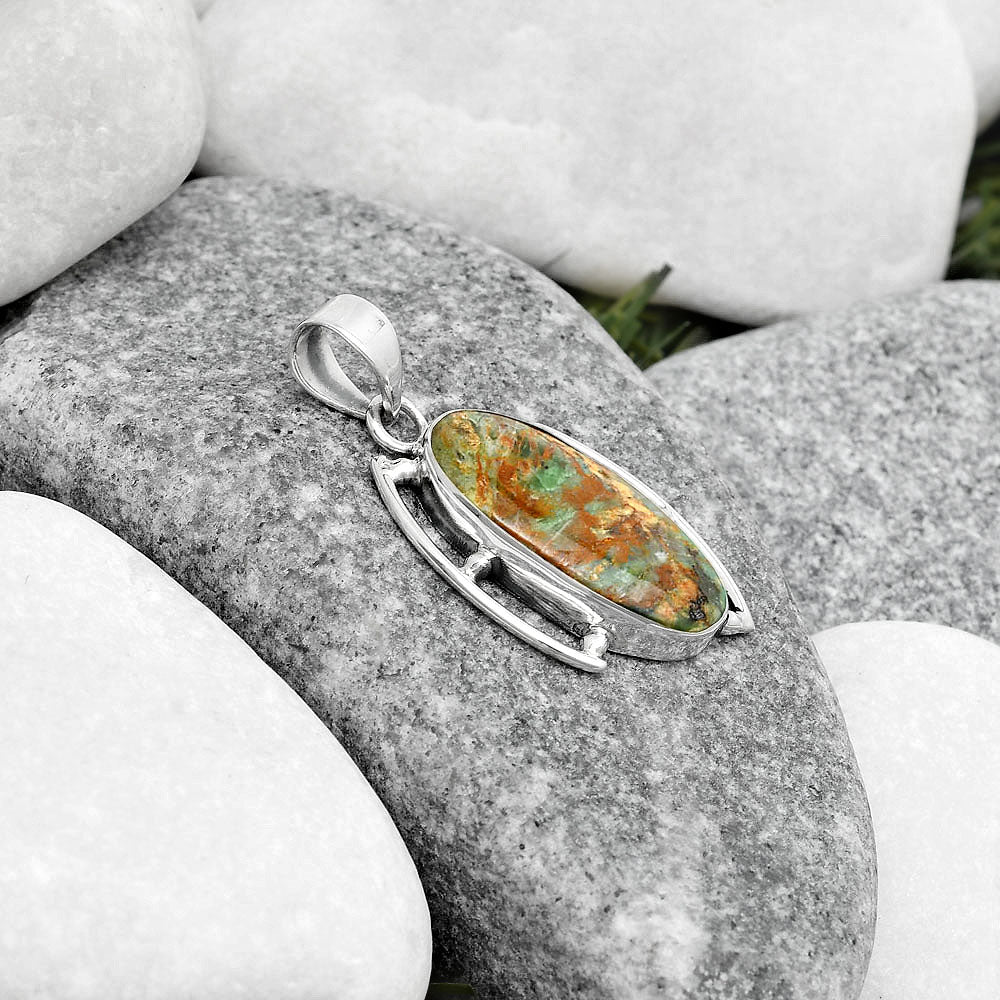Natural Chrome Chalcedony Pendant P-1274 SDP125613