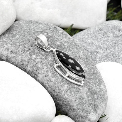 Natural Snow Flake Obsidian Pendant P-1274 SDP125614
