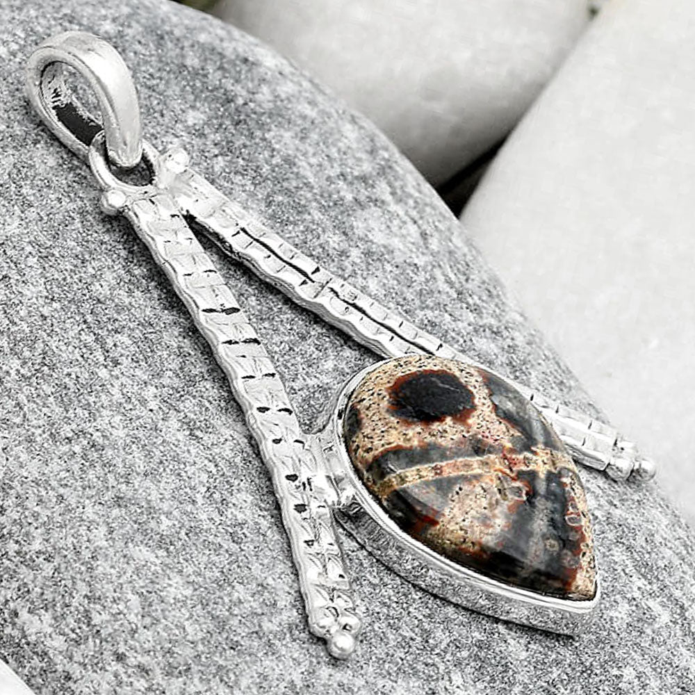 Natural Viper Skin Jasper Pendant P-1034 SDP125631
