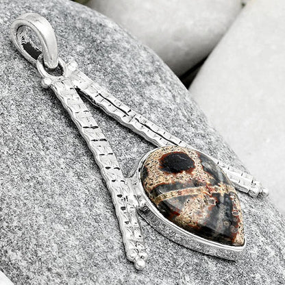 Natural Viper Skin Jasper Pendant P-1034 SDP125631