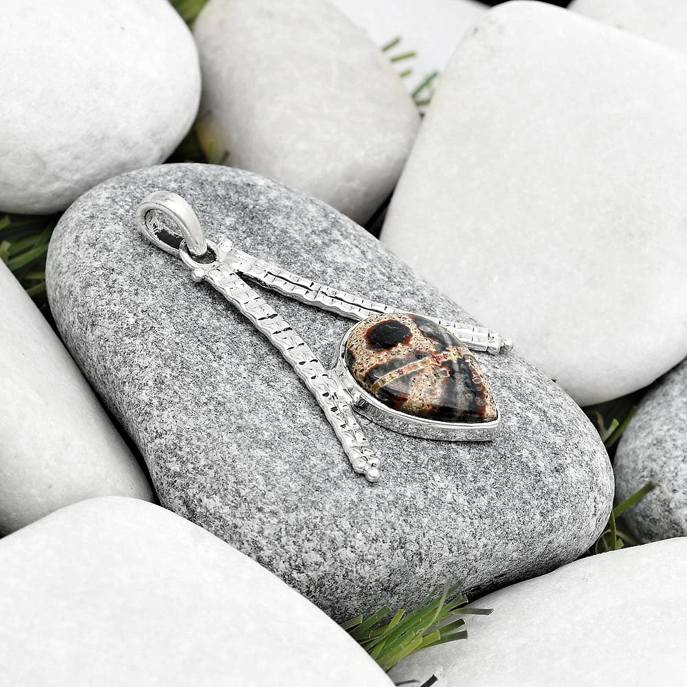 Natural Viper Skin Jasper Pendant P-1034 SDP125631