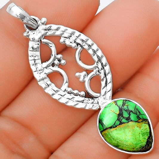 Natural Green Matrix Turquoise Pendant P-1035 SDP125636
