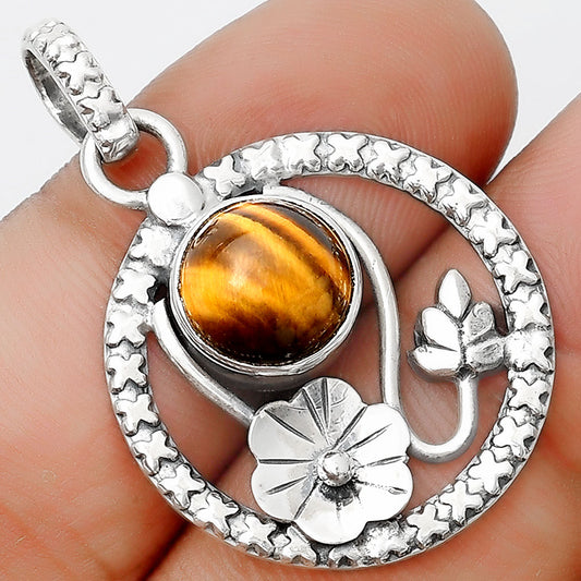 Floral - Natural Tiger Eye - Africa Pendant P-1615 SDP125763