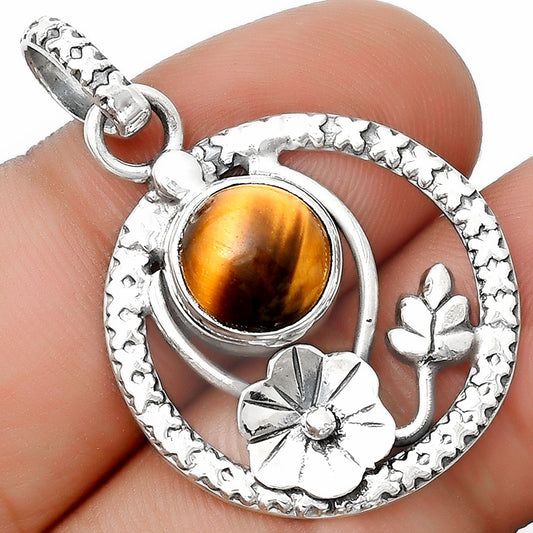 Floral - Natural Tiger Eye - Africa Pendant P-1615 SDP125769
