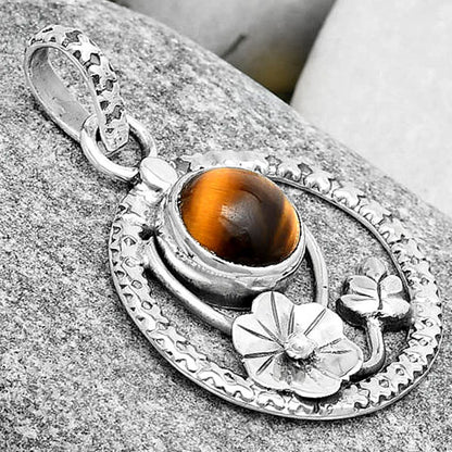 Floral - Natural Tiger Eye - Africa Pendant P-1615 SDP125769