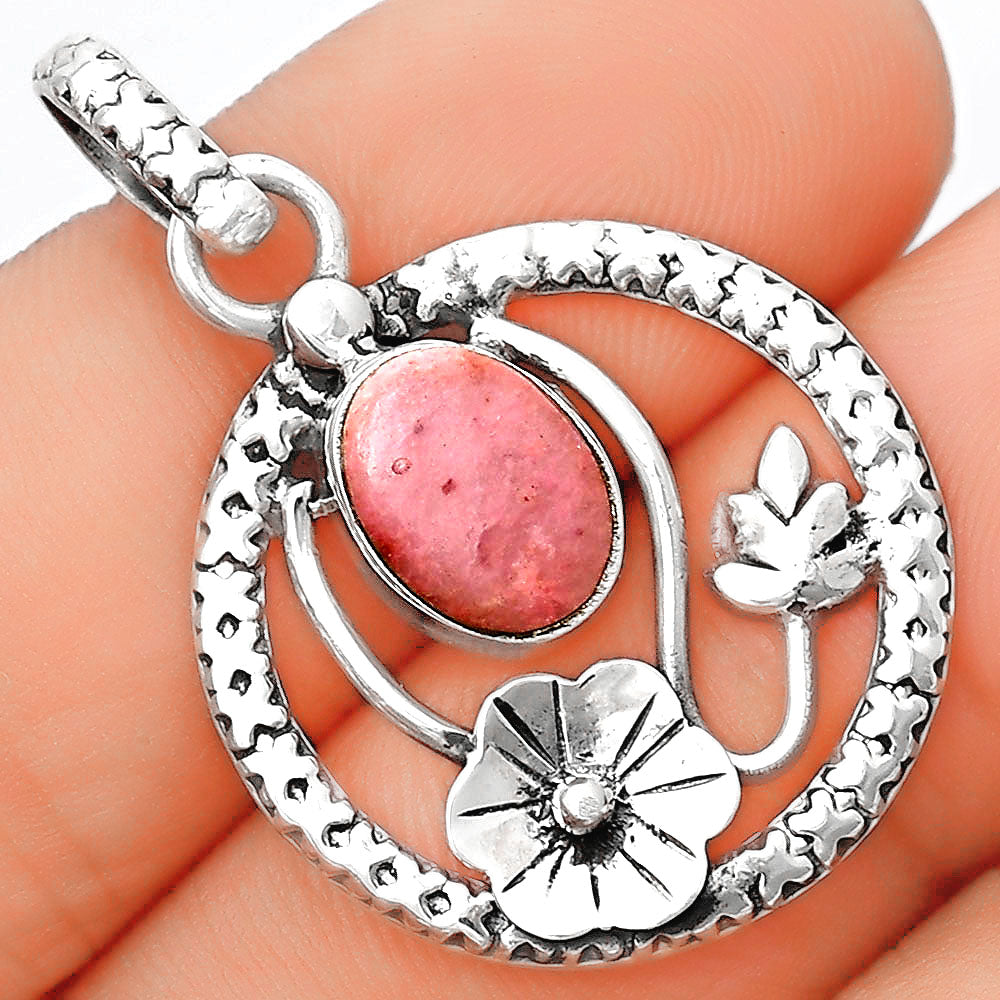 Floral - Natural Pink Tulip Quartz Pendant P-1615 SDP125780