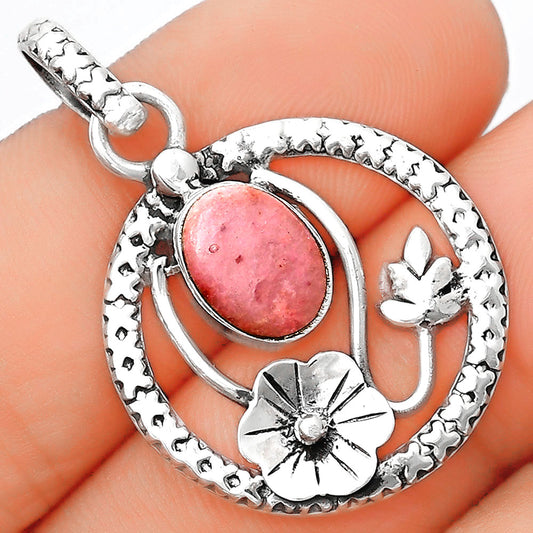 Floral - Natural Pink Tulip Quartz Pendant P-1615 SDP125780