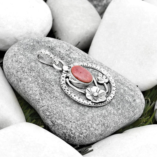 Floral - Natural Pink Tulip Quartz Pendant P-1615 SDP125780