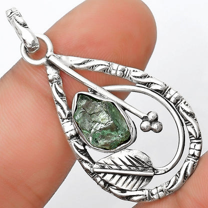 Leaf Aqua Apatite Rough Madagascar Pendant P-1608 SDP125794