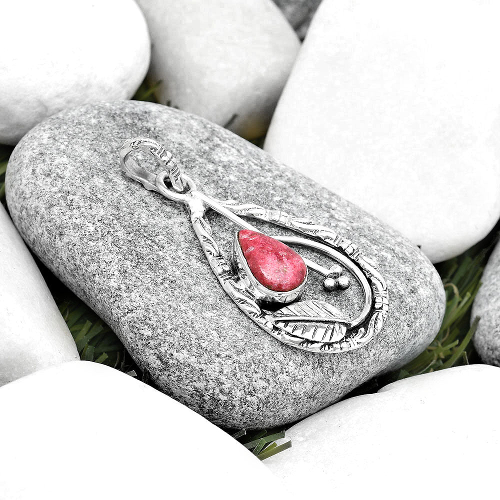 Leaf - Natural Pink Thulite - Norway Pendant P-1608 SDP125797