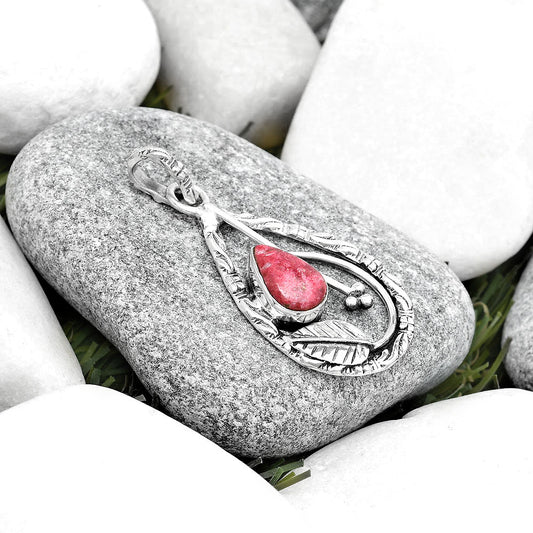 Leaf - Natural Pink Thulite - Norway Pendant P-1608 SDP125797