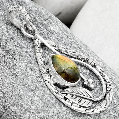 Leaf Orange Labradorite Madagascar Pendant P-1608 SDP125813