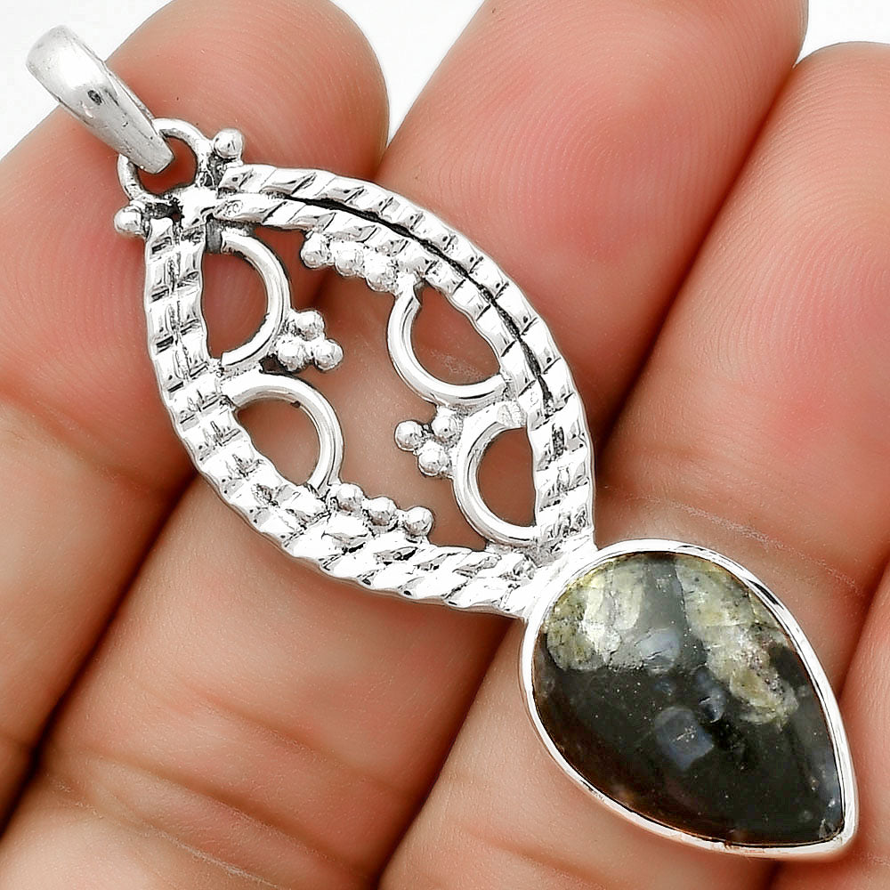 Llanite Blue Opal Crystal Sphere Pendant P-1035 SDP125862