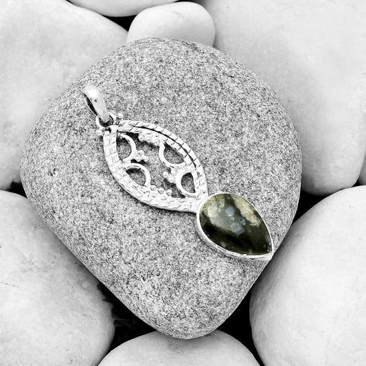 Llanite Blue Opal Crystal Sphere Pendant P-1035 SDP125862