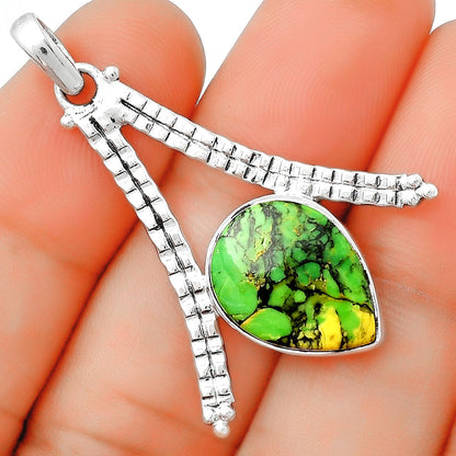 Natural Green Matrix Turquoise Pendant P-1034 SDP125883