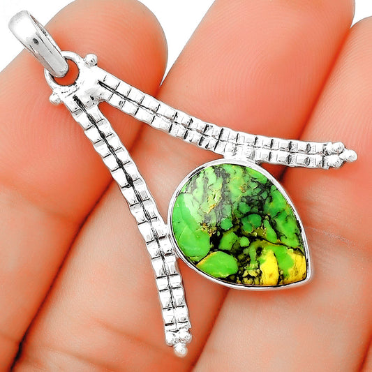 Natural Green Matrix Turquoise Pendant P-1034 SDP125883