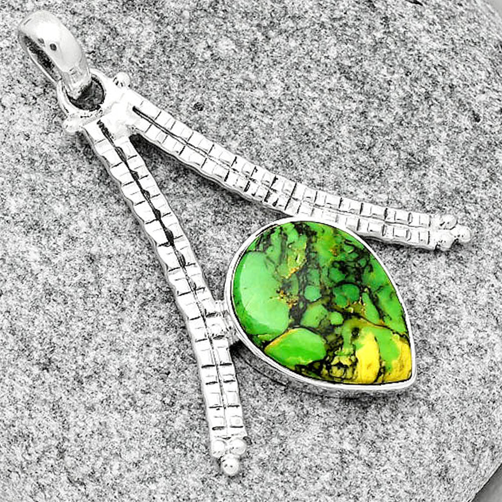 Natural Green Matrix Turquoise Pendant P-1034 SDP125883