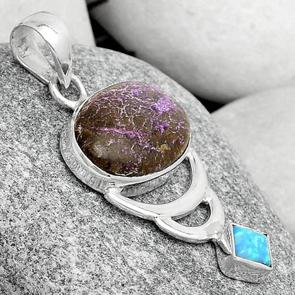 Purpurite - South Africa & Fire Opal Pendant P-1693 SDP125932