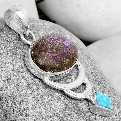 Purpurite - South Africa & Fire Opal Pendant P-1693 SDP125932