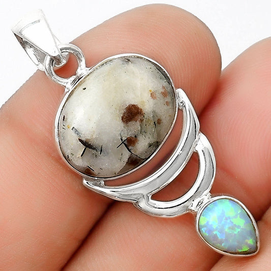 Astrophyllite - Russia & Fire Opal Pendant P-1693 SDP125959