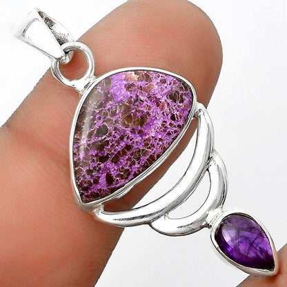 Purpurite - South Africa & Amethyst Pendant P-1693 SDP125960
