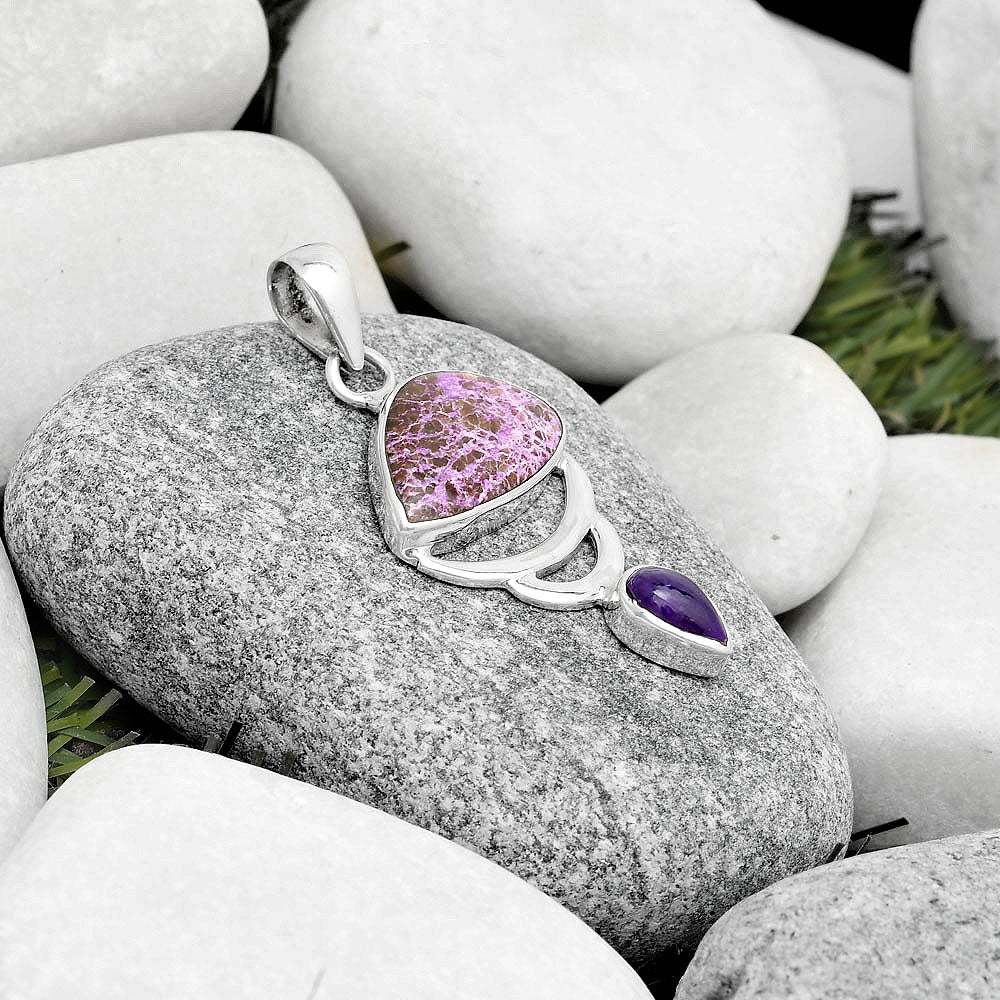 Purpurite - South Africa & Amethyst Pendant P-1693 SDP125960