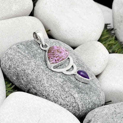 Purpurite - South Africa & Amethyst Pendant P-1693 SDP125960