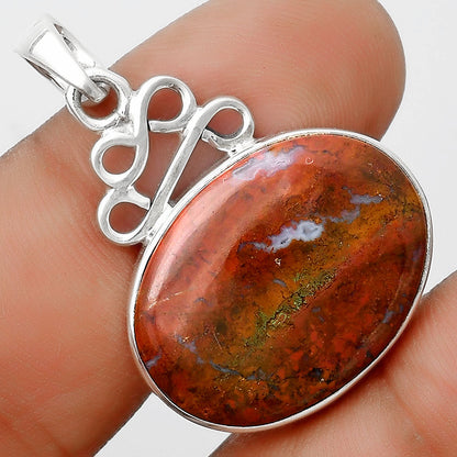 Natural Red Moss Agate Pendant P-1554 SDP125973