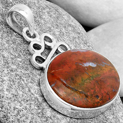 Natural Red Moss Agate Pendant P-1554 SDP125973