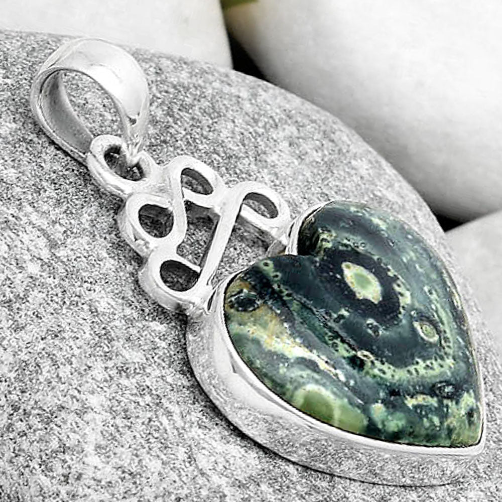 Heart Natural Star Galaxy Jasper Pendant P-1554 SDP125994