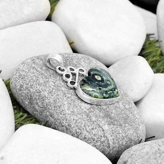 Heart Natural Star Galaxy Jasper Pendant P-1554 SDP125994