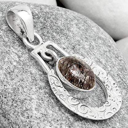Black Tourmaline In Quartz Shri Lanka Pendant P-1343 SDP126100