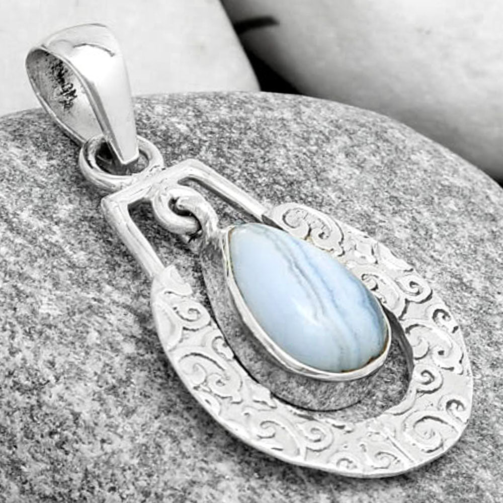 Natural Blue Lace Agate South Africa Pendant P-1343 SDP126102