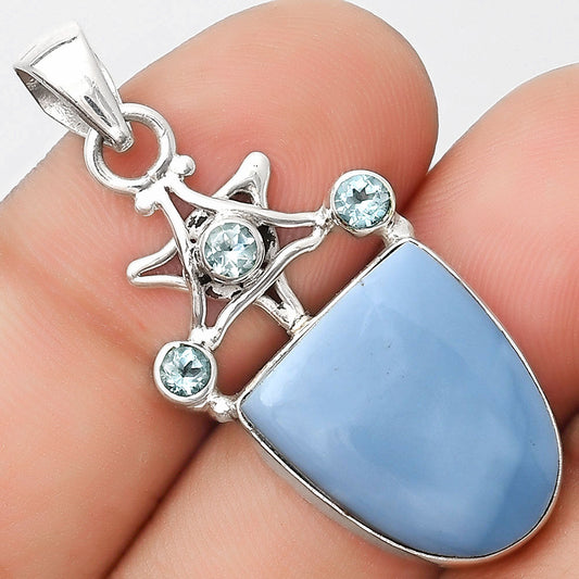 Natural Owyhee Opal & Sky Blue Topaz Pendant P-1095 SDP126214