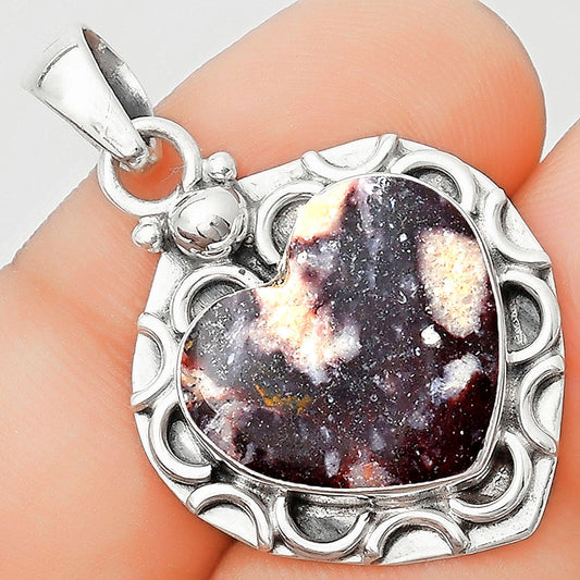 Heart Natural Indian Blanket Jasper Pendant P-1242 SDP126236
