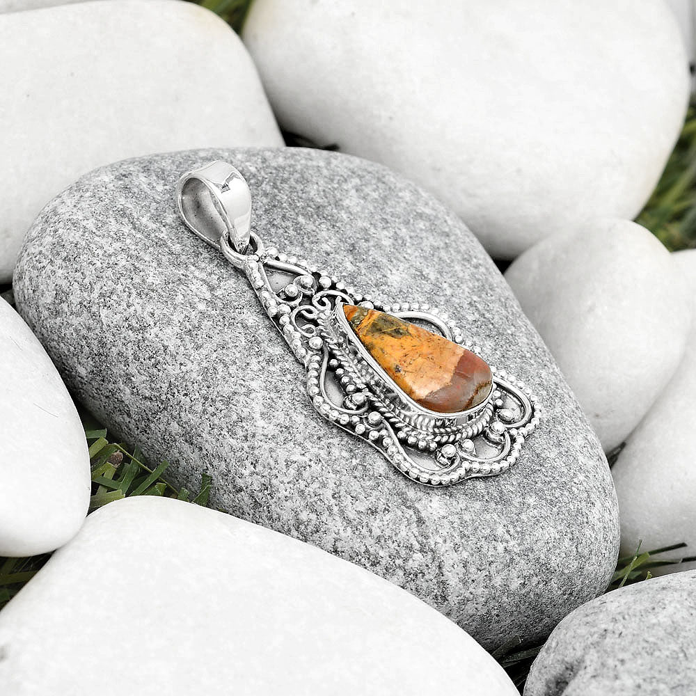 Natural Moroccan Yellow Jacket Jasper Pendant P-1214 SDP126269